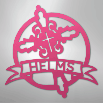 My Easy Monogram Steel Sign Pink / 24" Catholic Monogram - Steel Sign