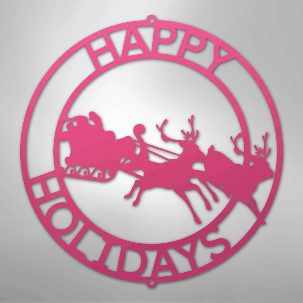My Easy Monogram Steel Sign Pink / 24" Christmas Cheer Monogram - Steel Sign