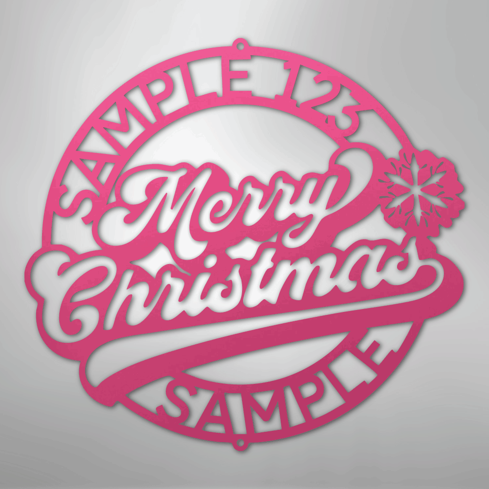 My Easy Monogram Steel Sign Pink / 24" Christmas Ring Monogram - Steel Sign