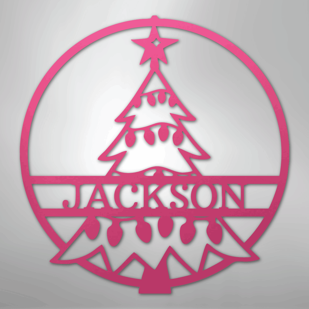 My Easy Monogram Steel Sign Pink / 24" Christmas Tree Monogram - Steel Sign