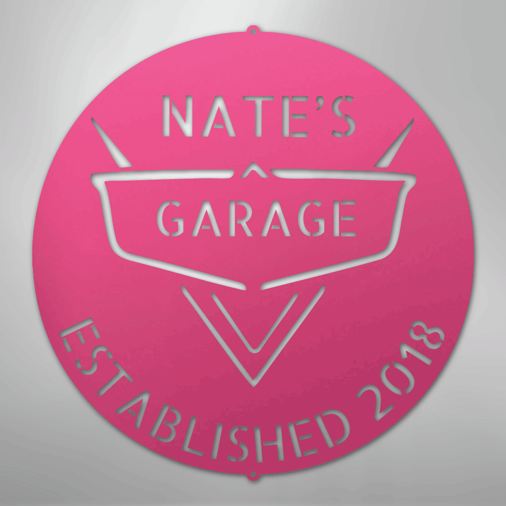 My Easy Monogram Steel Sign Pink / 24" Classic Car Monogram - Steel Sign