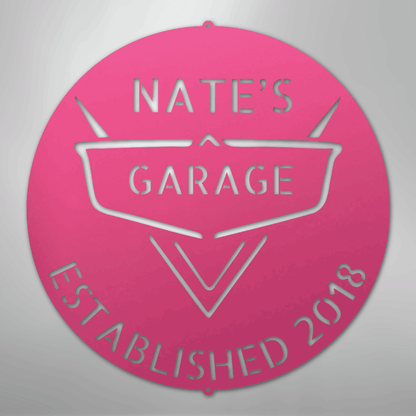 My Easy Monogram Steel Sign Pink / 24" Classic Car Monogram - Steel Sign