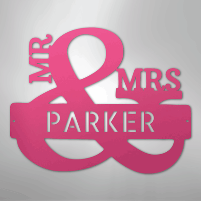My Easy Monogram Steel Sign Pink / 24" Couples Monogram - Steel Sign