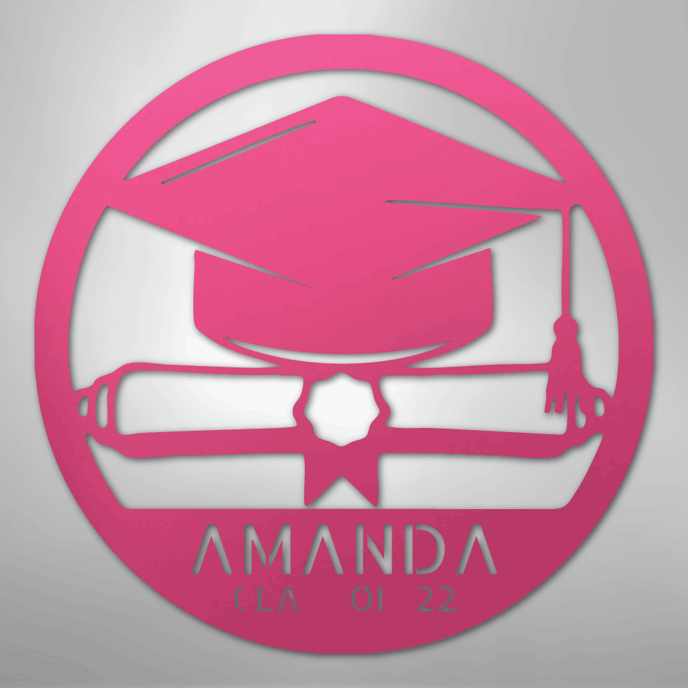 My Easy Monogram Steel Sign Pink / 24" Diploma Monogram - Steel Sign