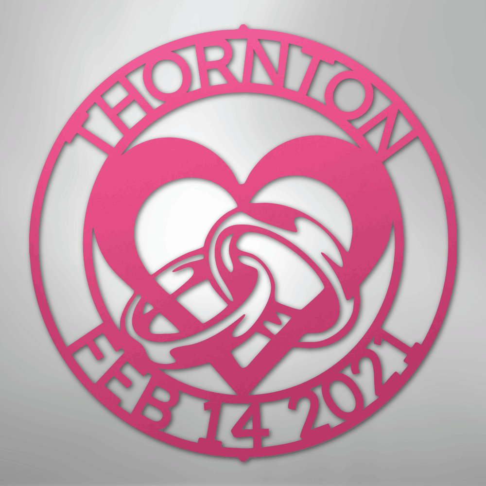 My Easy Monogram Steel Sign Pink / 24" Engagement Monogram - Steel Sign