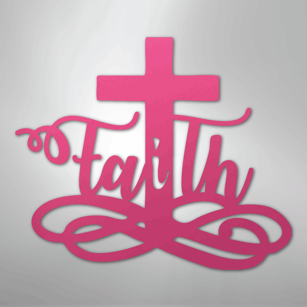 My Easy Monogram Steel Sign Pink / 24" Faith Cross - Steel Sign