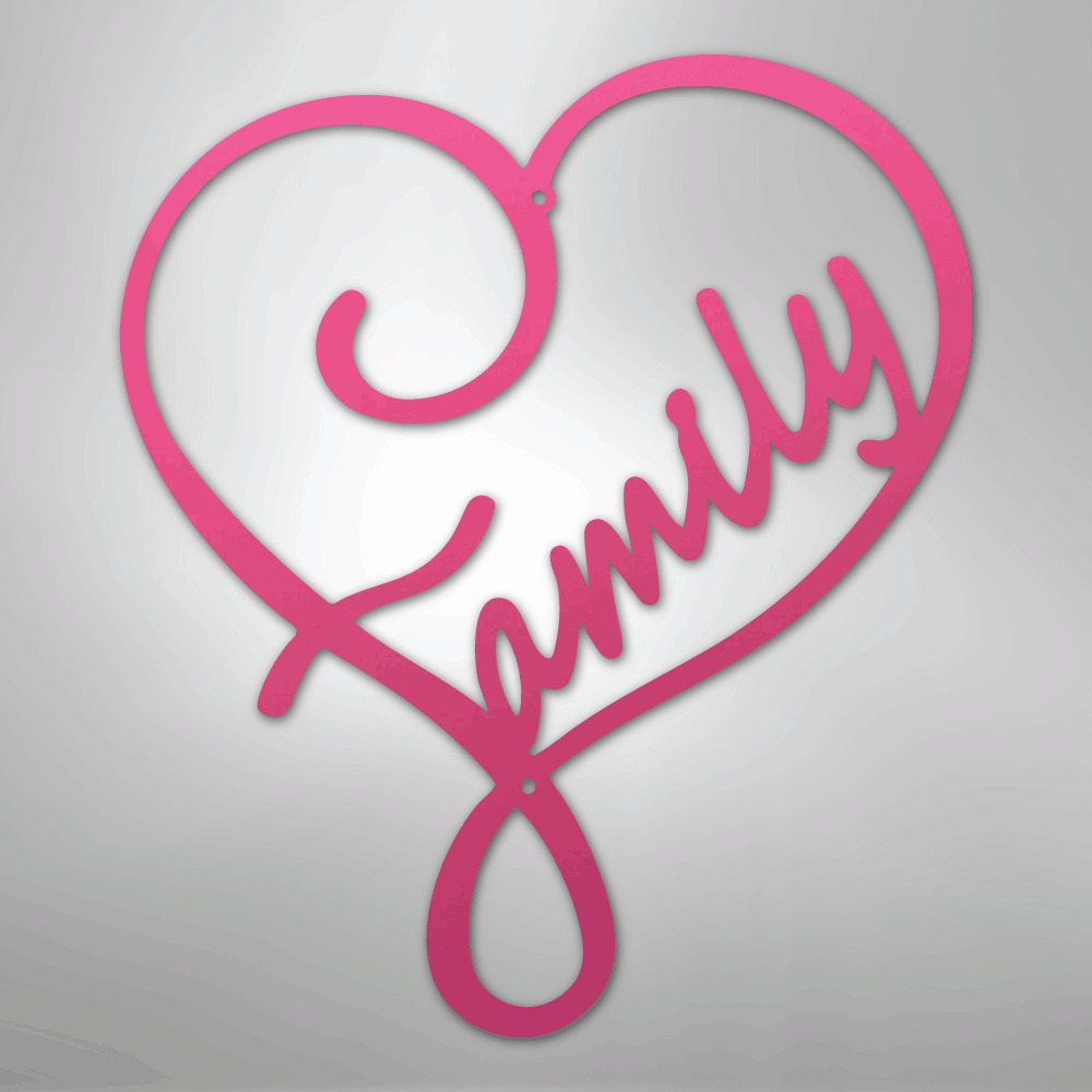 My Easy Monogram Steel Sign Pink / 24" Family Love - Steel Sign
