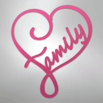 My Easy Monogram Steel Sign Pink / 24" Family Love - Steel Sign