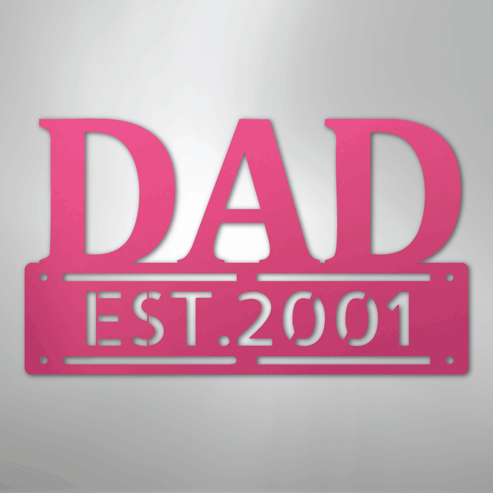 My Easy Monogram Steel Sign Pink / 24" Father's Day - Steel Sign