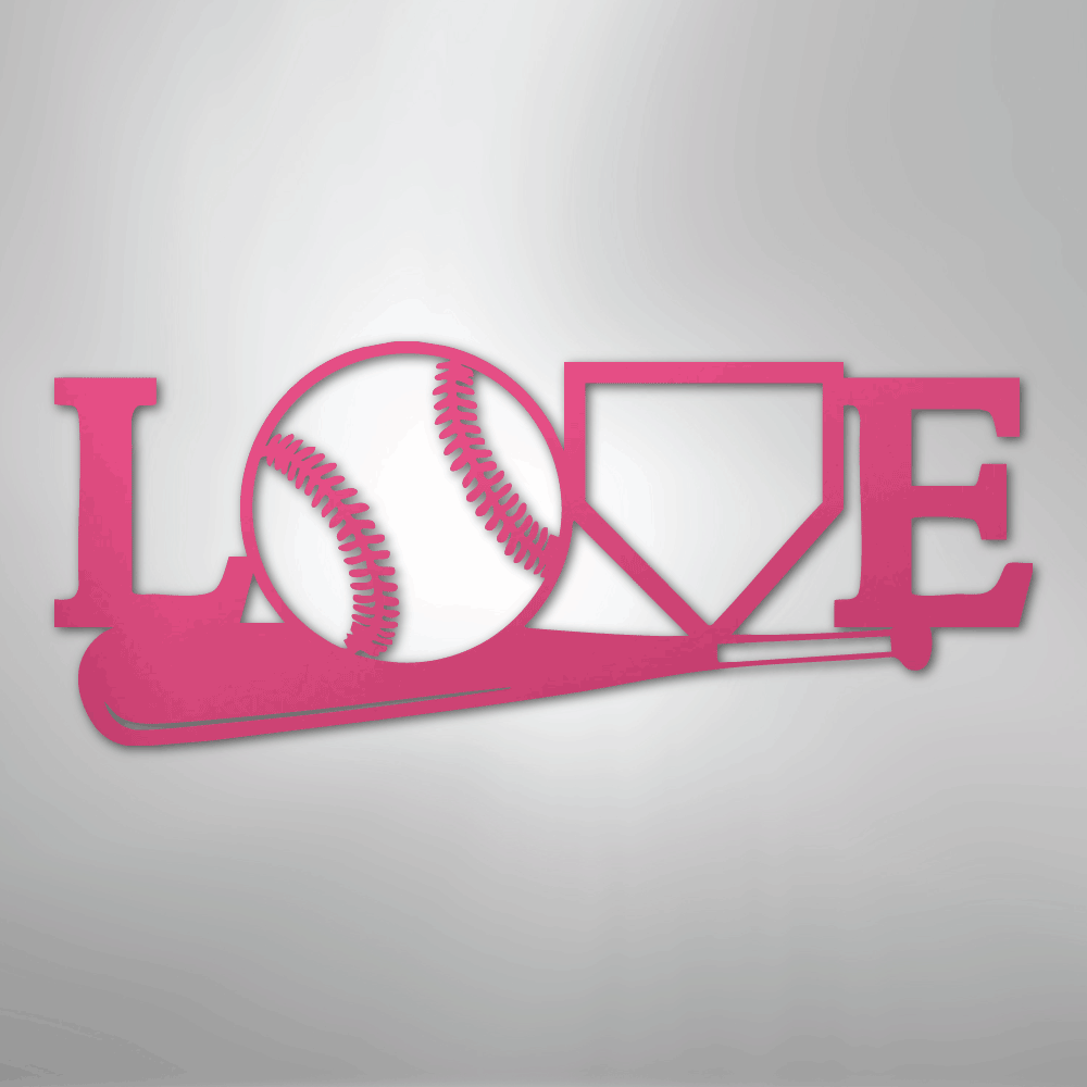 My Easy Monogram Steel Sign Pink / 24" For The Love Of The Game - Metal Sign