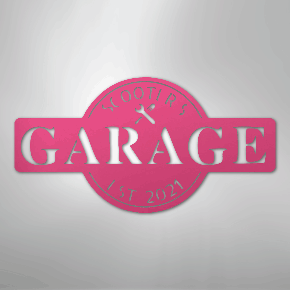 My Easy Monogram Steel Sign Pink / 24" Garage Monogram - Metal Sign