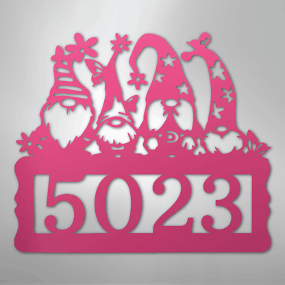 My Easy Monogram Steel Sign Pink / 24" Gnome Address Sign - Steel Sign