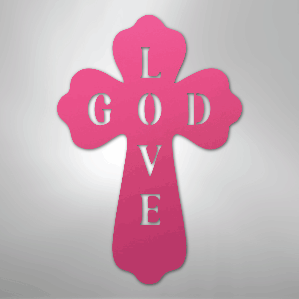 My Easy Monogram Steel Sign Pink / 24" God Love - Steel Sign
