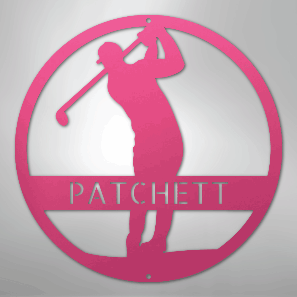 My Easy Monogram Steel Sign Pink / 24" Golfer Monogram - Steel Sign