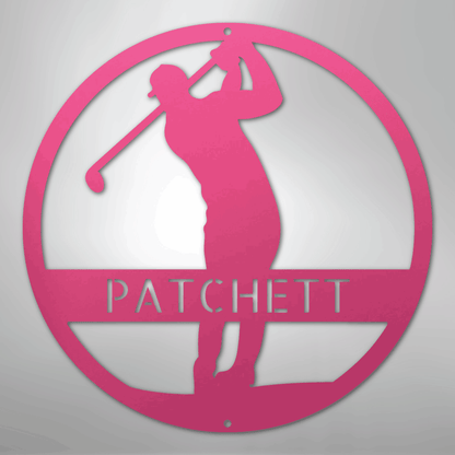 My Easy Monogram Steel Sign Pink / 24" Golfer Monogram - Steel Sign