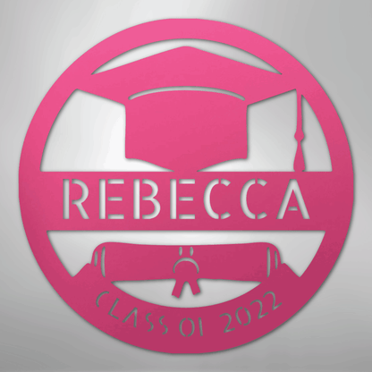 My Easy Monogram Steel Sign Pink / 24" Grad Cap Monogram - Steel Sign