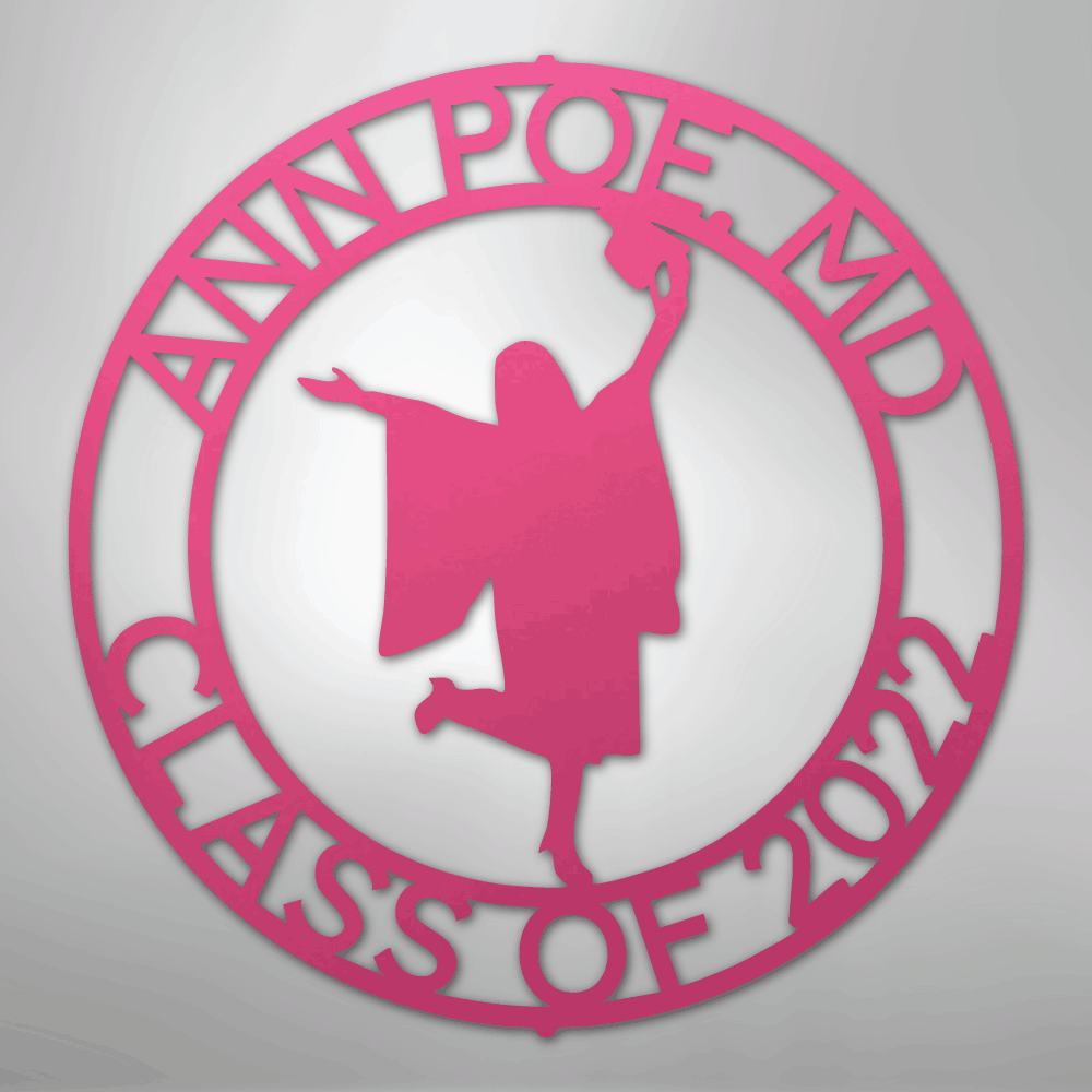 My Easy Monogram Steel Sign Pink / 24" Graduation Monogram - His and Hers - Steel Sign