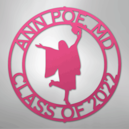 My Easy Monogram Steel Sign Pink / 24" Graduation Monogram - His and Hers - Steel Sign