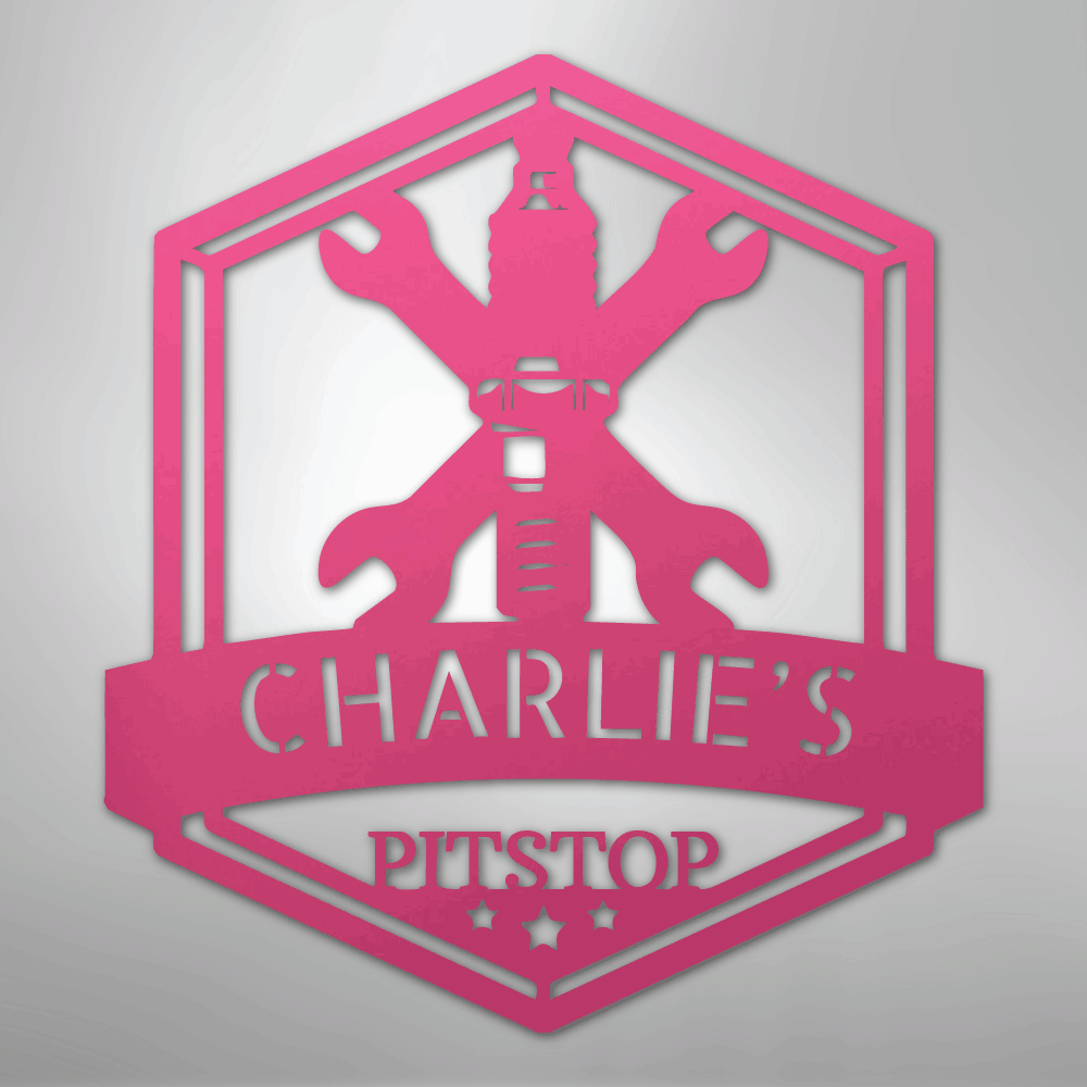 My Easy Monogram Steel Sign Pink / 24" Grease Time Monogram - Steel Sign