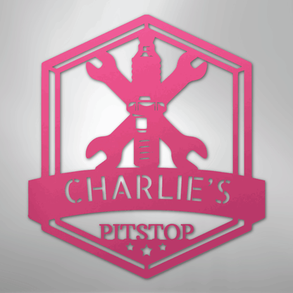 My Easy Monogram Steel Sign Pink / 24" Grease Time Monogram - Steel Sign