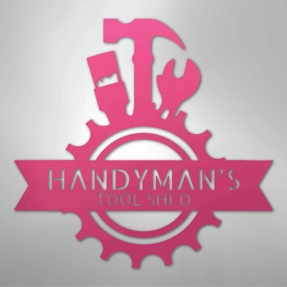 My Easy Monogram Steel Sign Pink / 24" Handyman Shop Monogram - Steel Sign