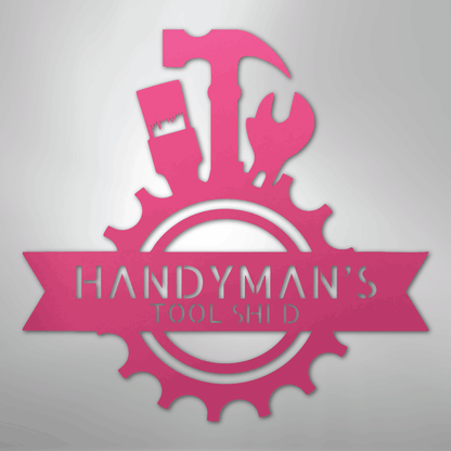 My Easy Monogram Steel Sign Pink / 24" Handyman Shop Monogram - Steel Sign