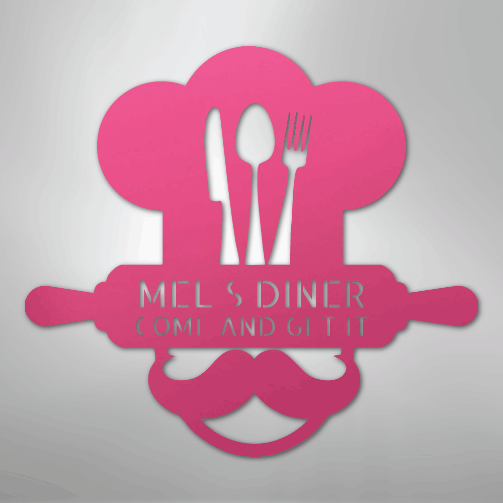 My Easy Monogram Steel Sign Pink / 24" Home Chef Monogram - Steel Sign