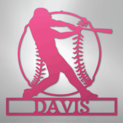 My Easy Monogram Steel Sign Pink / 24" Home Run Monogram - Metal Sign