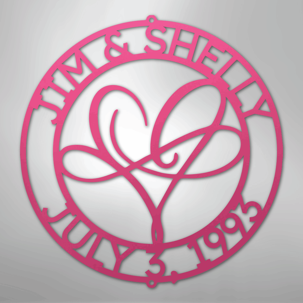 My Easy Monogram Steel Sign Pink / 24" Infinite Love Monogram - Steel Sign