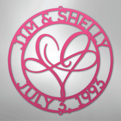 My Easy Monogram Steel Sign Pink / 24" Infinite Love Monogram - Steel Sign