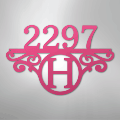 My Easy Monogram Steel Sign Pink / 24" Initial Address Monogram - Steel Sign