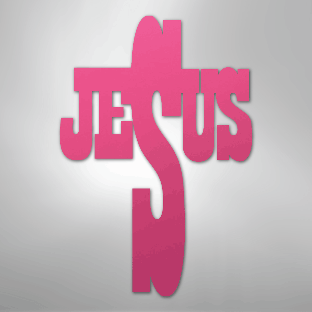 My Easy Monogram Steel Sign Pink / 24" Jesus Cross - Steel Sign