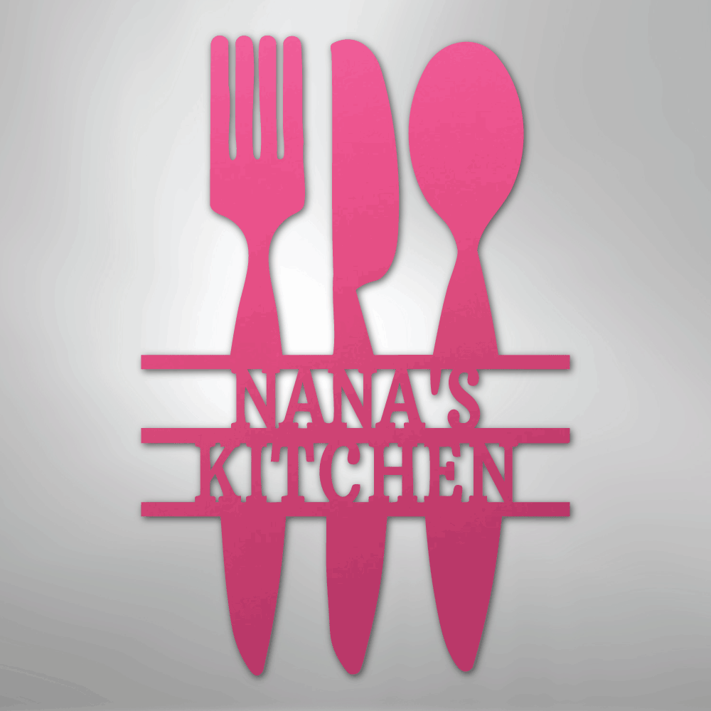 My Easy Monogram Steel Sign Pink / 24" Kitchen Utensil Monogram - Steel Sign