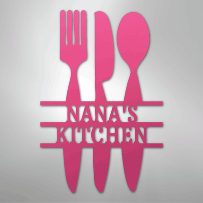 My Easy Monogram Steel Sign Pink / 24" Kitchen Utensil Monogram - Steel Sign
