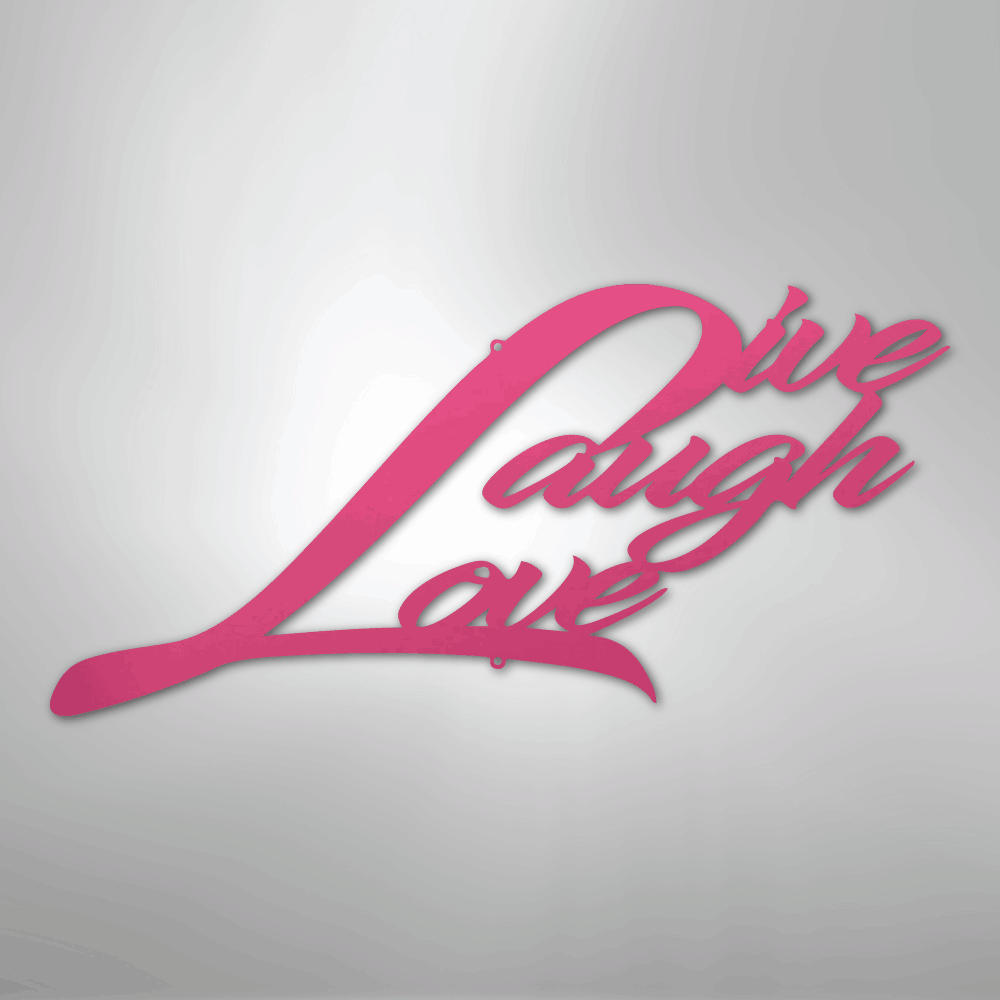 My Easy Monogram Steel Sign Pink / 24" Live Laugh Love - Steel Sign