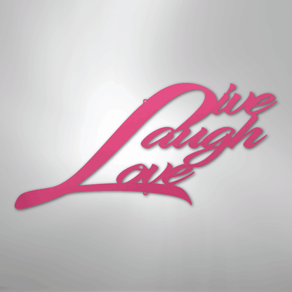 My Easy Monogram Steel Sign Pink / 24" Live Laugh Love - Steel Sign