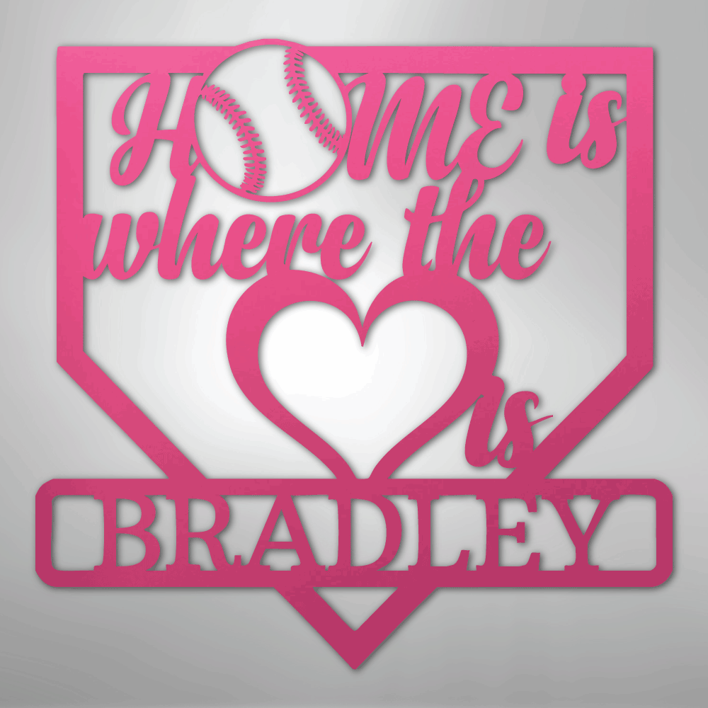 My Easy Monogram Steel Sign Pink / 24" Love Baseball Monogram - Metal Sign