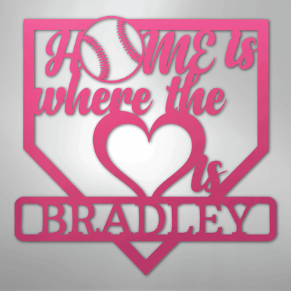 My Easy Monogram Steel Sign Pink / 24" Love Baseball Monogram - Metal Sign