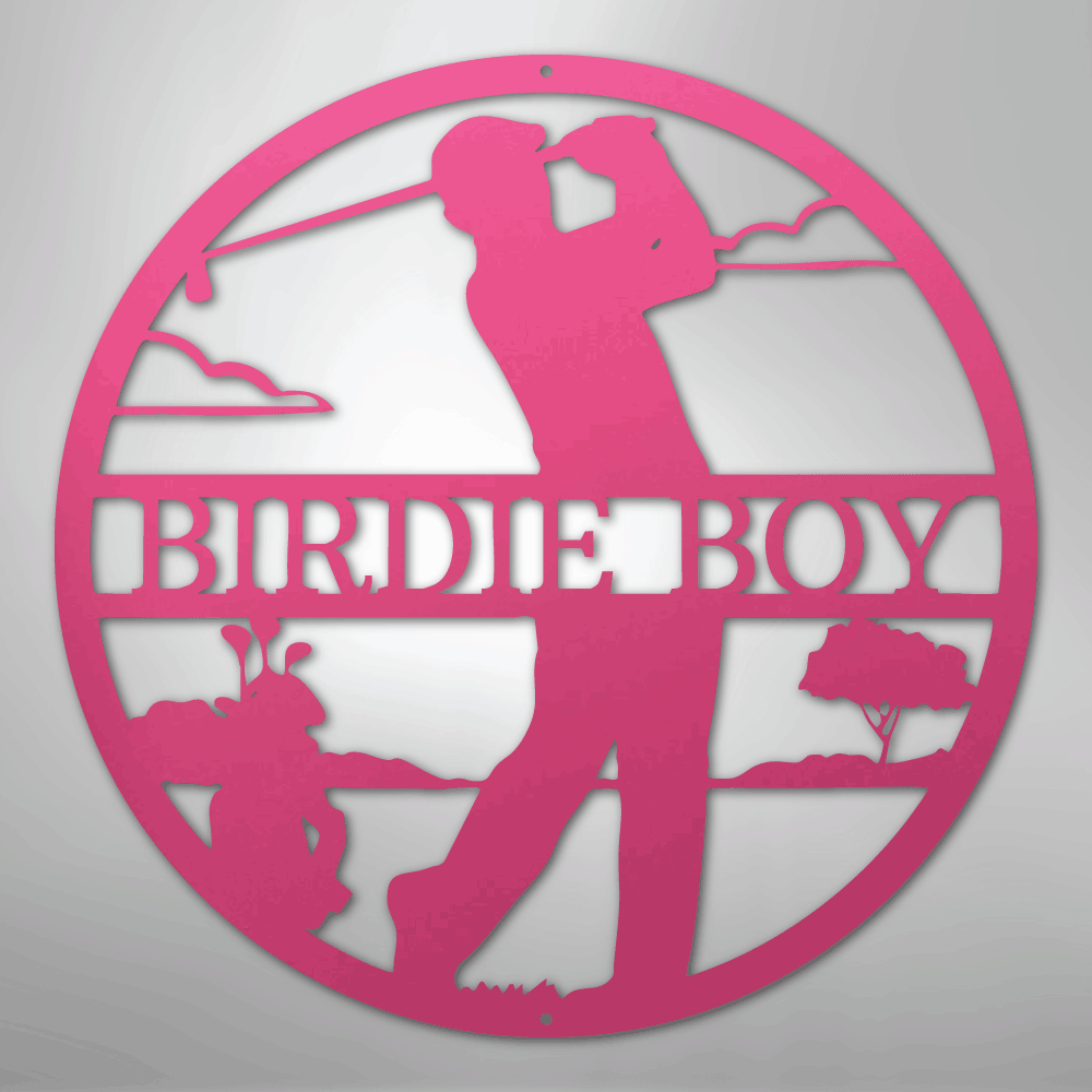 My Easy Monogram Steel Sign Pink / 24" Male Golfer Monogram - Steel Sign