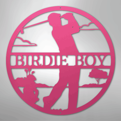 My Easy Monogram Steel Sign Pink / 24" Male Golfer Monogram - Steel Sign