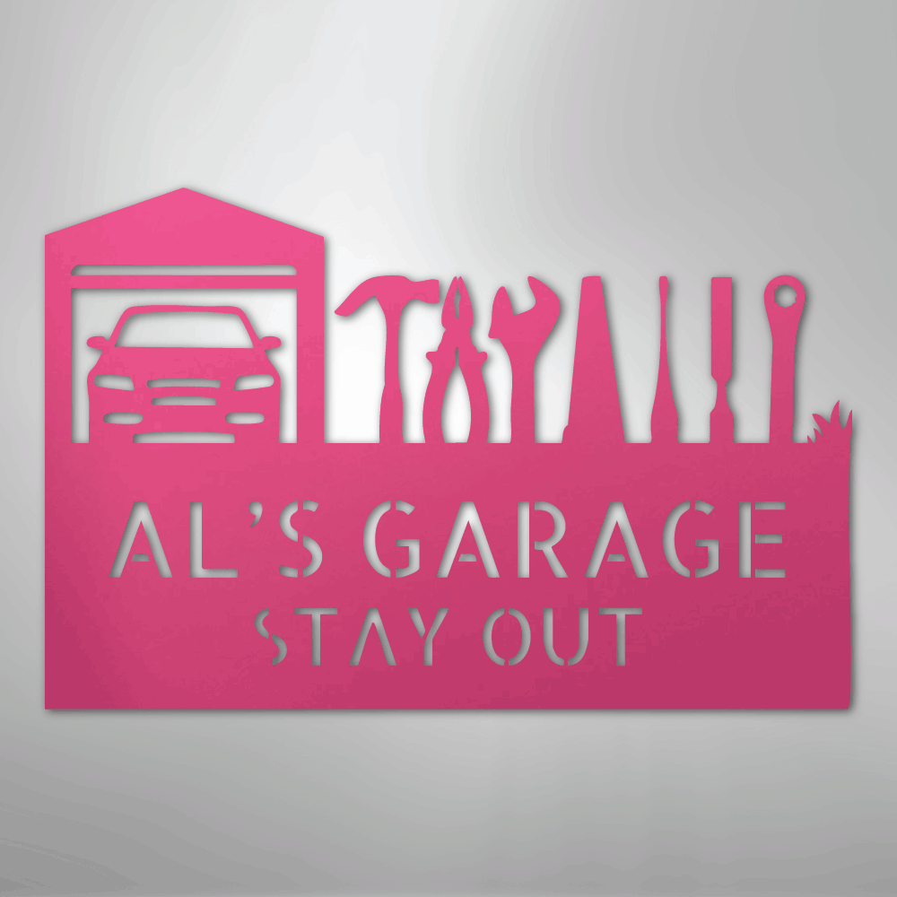My Easy Monogram Steel Sign Pink / 24" Master Of The Garage Monogram - Steel Sign