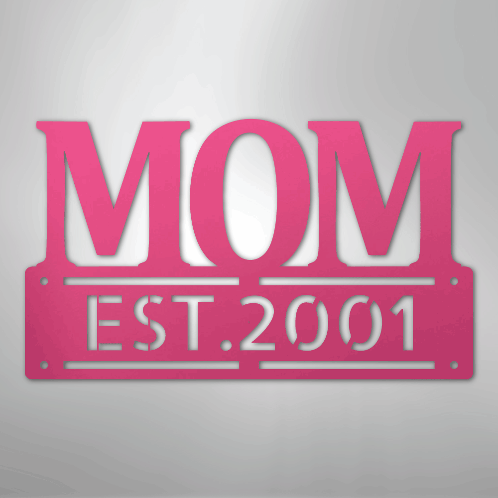 My Easy Monogram Steel Sign Pink / 24" Mother's Day Plaque - Steel SIgn