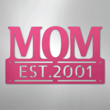 My Easy Monogram Steel Sign Pink / 24" Mother's Day Plaque - Steel SIgn