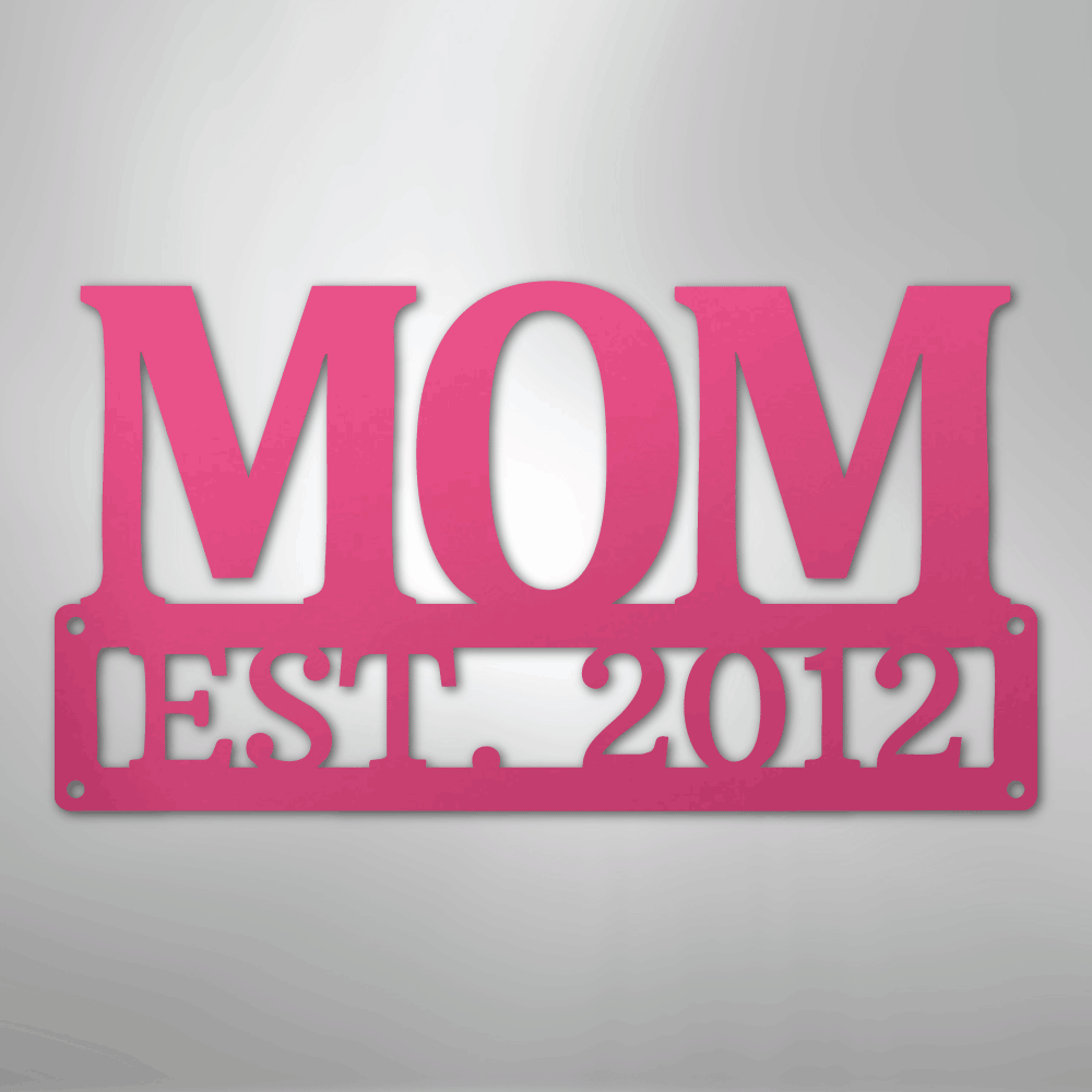 My Easy Monogram Steel Sign Pink / 24" Mother's Day Plaque - Steel SIgn