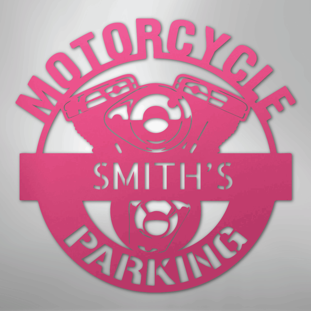 My Easy Monogram Steel Sign Pink / 24" Motorcycle Parking Monogram - Steel Sign