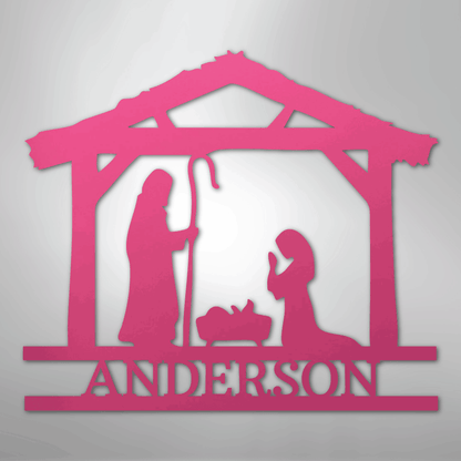 My Easy Monogram Steel Sign Pink / 24" Nativity Simple Monogram - Steel Sign