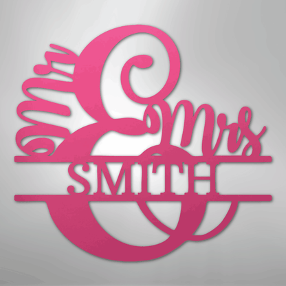 My Easy Monogram Steel Sign Pink / 24" New Couples Monogram - Steel Sign
