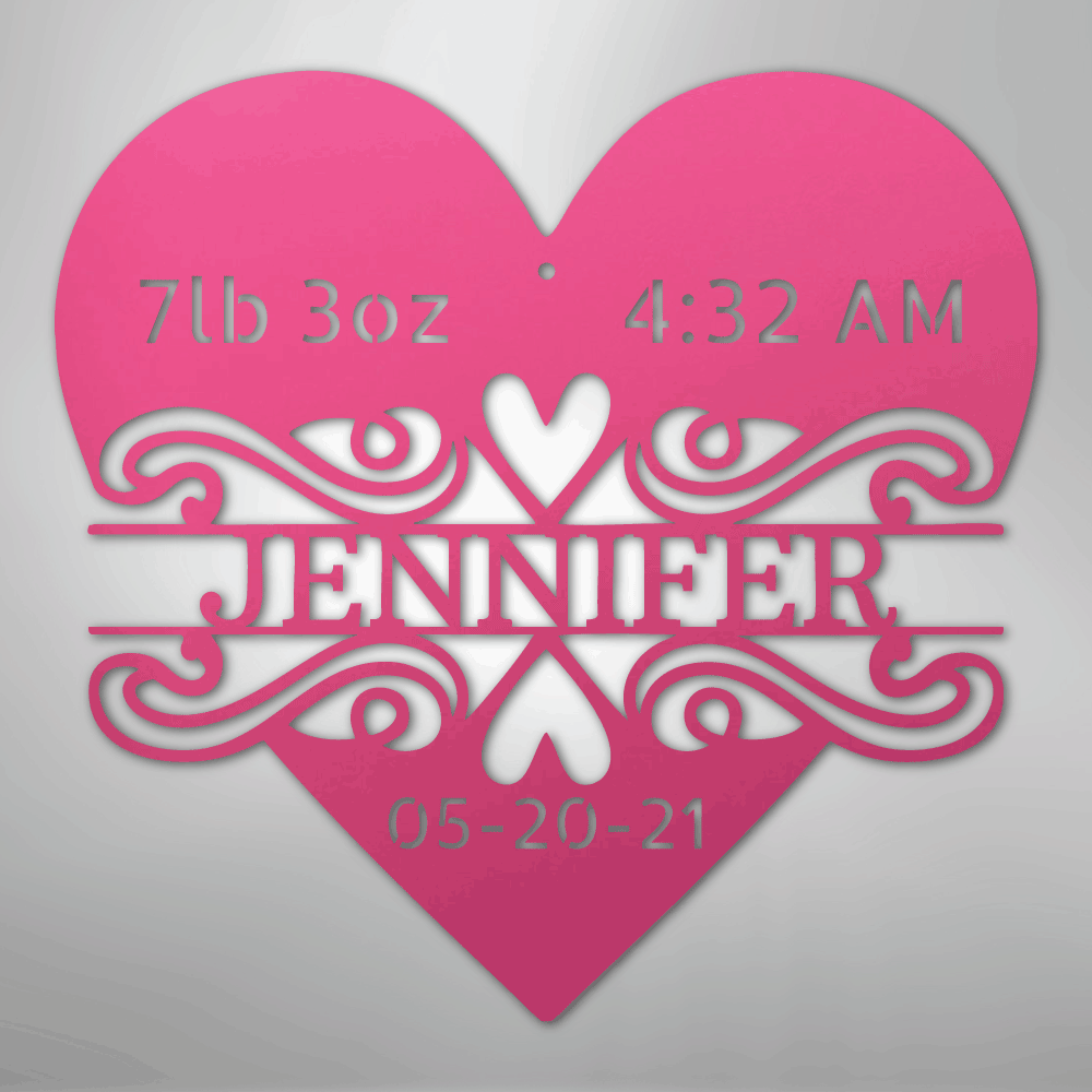 My Easy Monogram Steel Sign Pink / 24" Newborn Love Monogram - Steel Sign