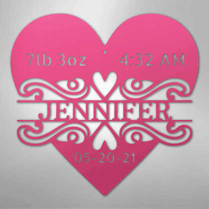My Easy Monogram Steel Sign Pink / 24" Newborn Love Monogram - Steel Sign