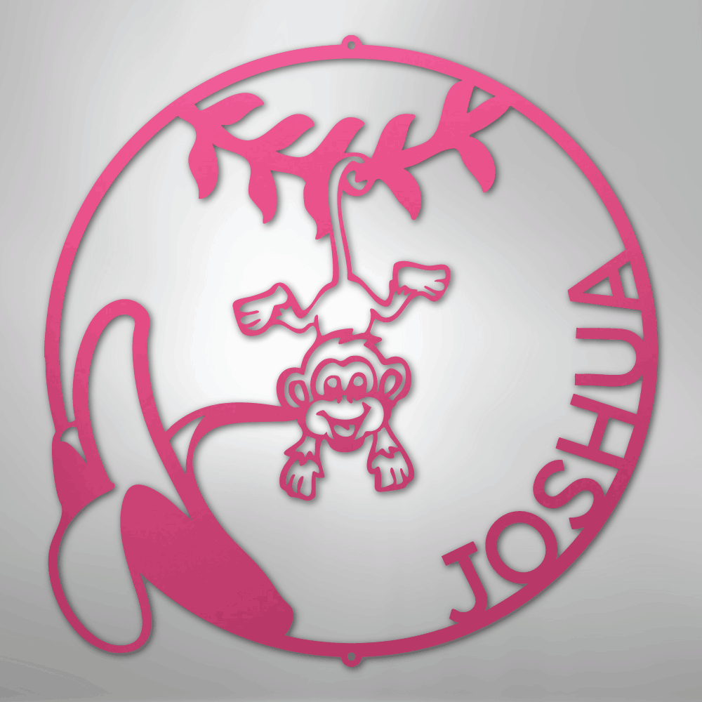 My Easy Monogram Steel Sign Pink / 24" Our Little Monkey Monogram - Steel Sign